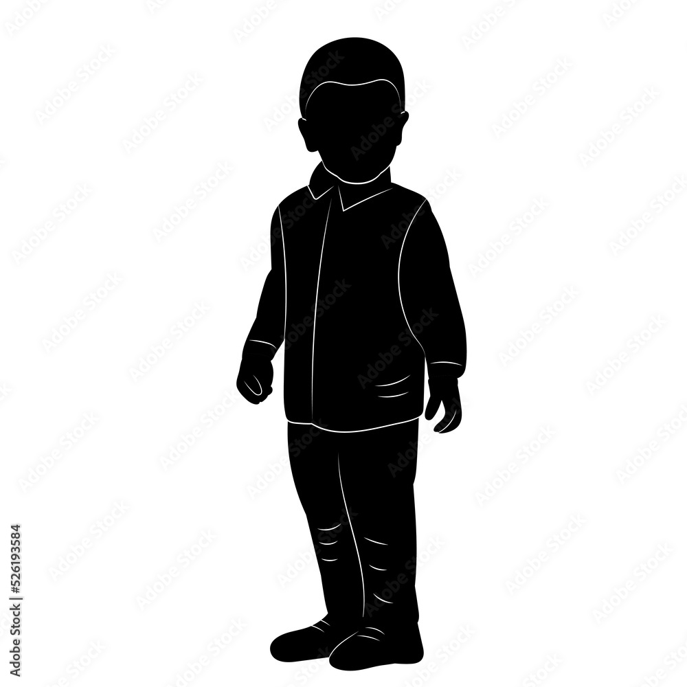 silhouette black boy isolated, vector silhouette black boy isolated, vector