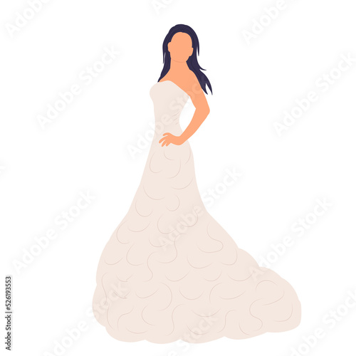 bride in flat style, vector