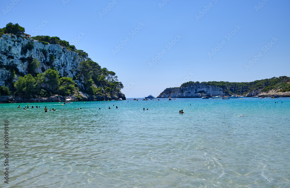Menorca, Spain: Afternoon in Son Bou beach on a cold sunny day, Menorca, Spain Menorca, Spain: Afternoon in Son Bou beach on a cold sunny day, Menorca, Spain