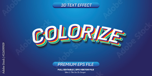 Graphic design of word reading colorize on a blue background