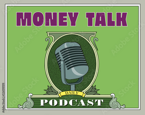 A logo for a podcast about money.