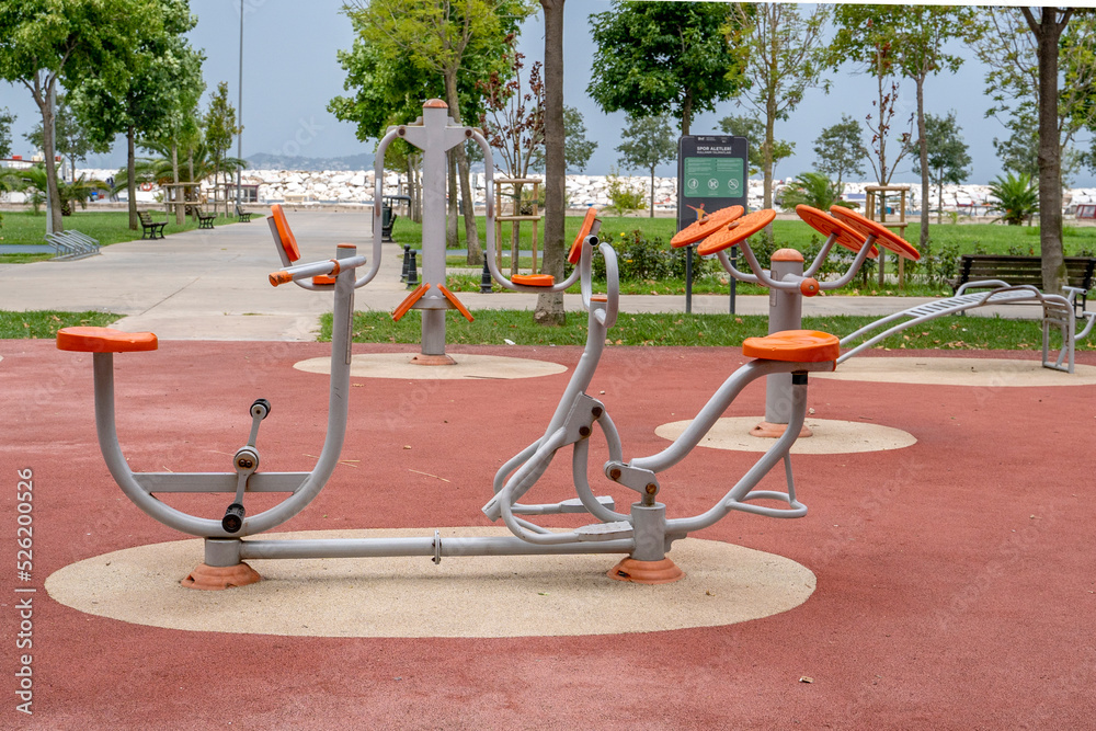 Φωτογραφία Outdoor sports area with multi functional equipment in outdoorpark,Sports equipm