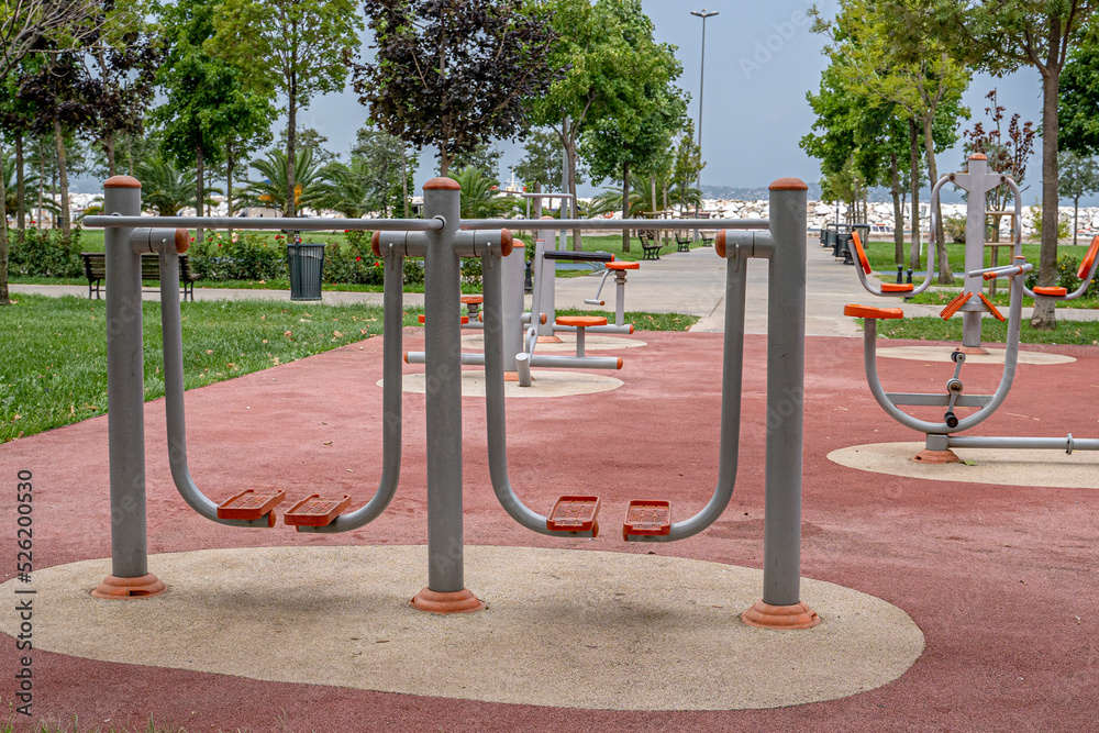 Φωτογραφία Outdoor sports area with multi functional equipment in outdoorpark,Sports equipm