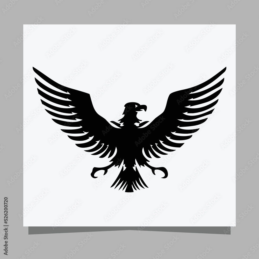 Fototapeta premium vector black eagle on white paper is perfect for logos, illustrations, banners, flyers, wallpapers
