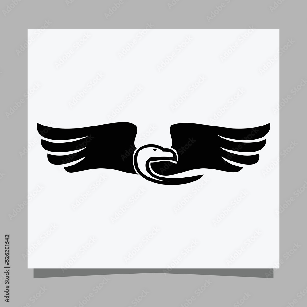 Obraz premium vector black eagle on white paper is perfect for logos, illustrations, banners, flyers, wallpapers