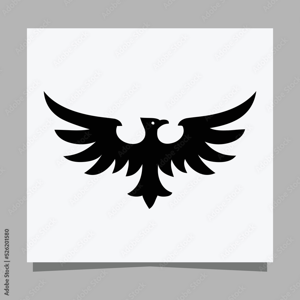 Obraz premium vector black eagle on white paper is perfect for logos, illustrations, banners, flyers, wallpapers