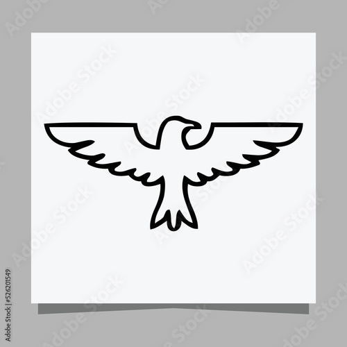 vector black eagle on white paper is perfect for logos, illustrations, banners, flyers, wallpapers photo