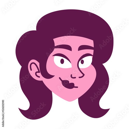 Isolated woman face hair comic people vector Illustration