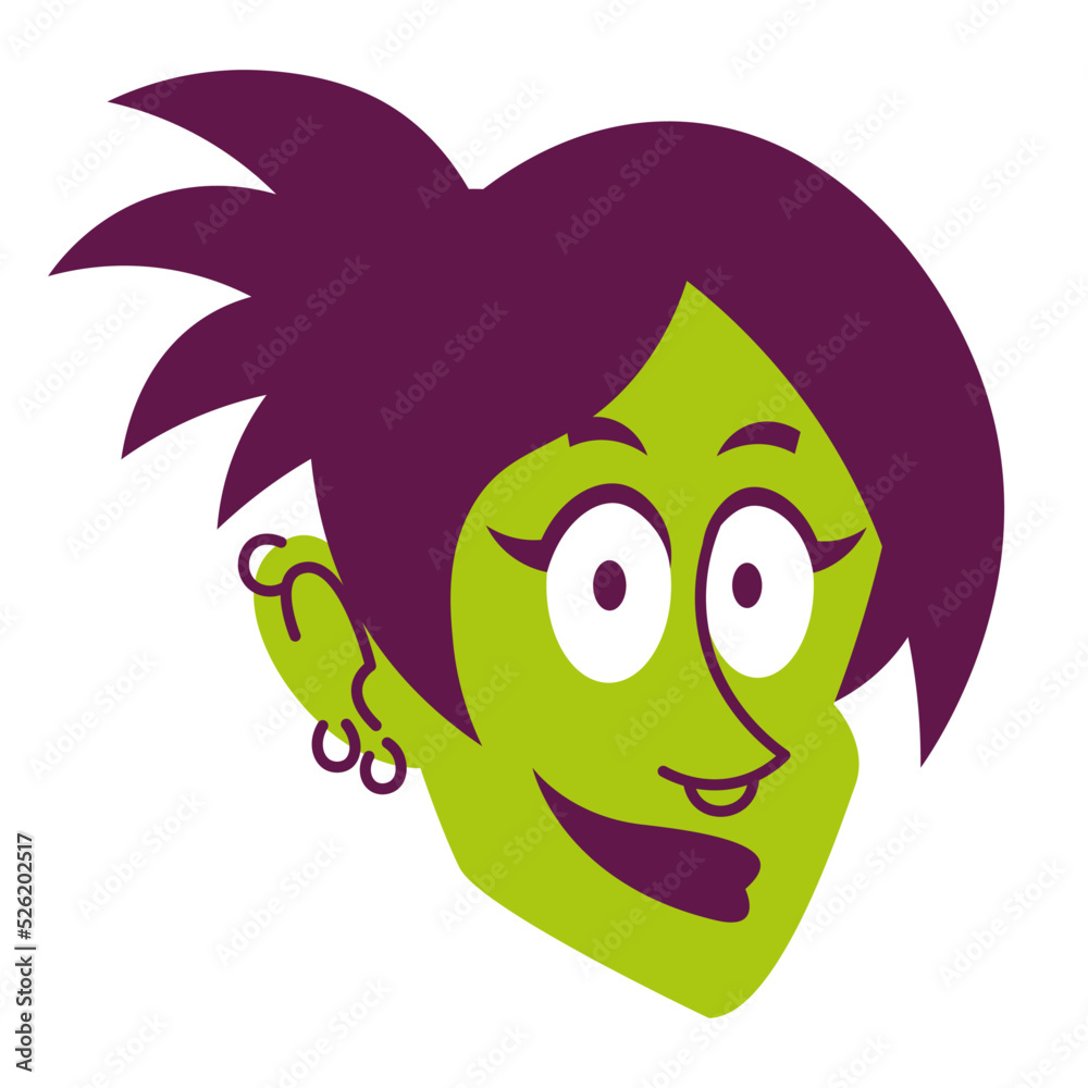 Isolated woman face hair comic people vector Illustration Isolated woman face hair comic people vector Illustration