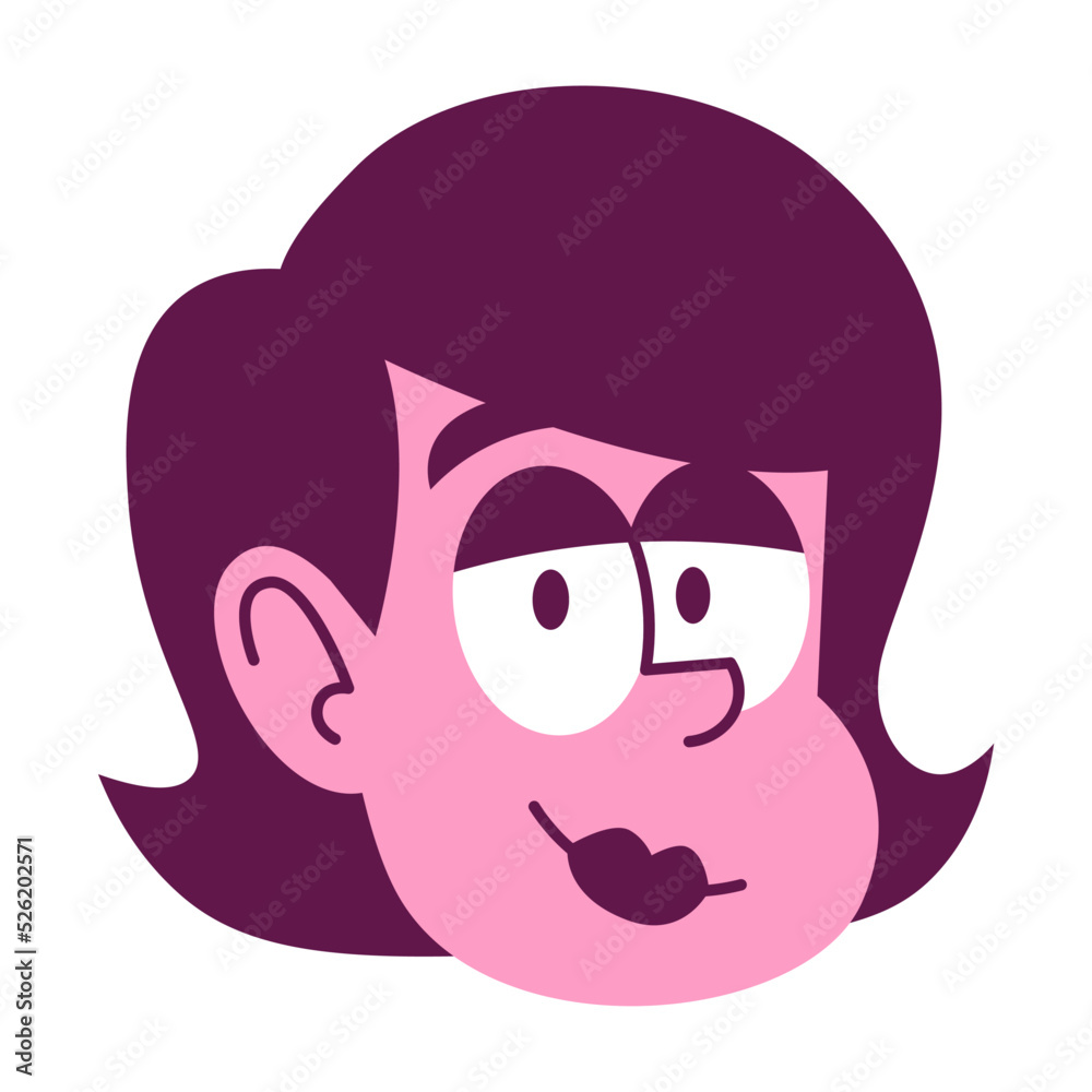 Isolated woman face short comic people vector Illustration Isolated woman face short comic people vector Illustration