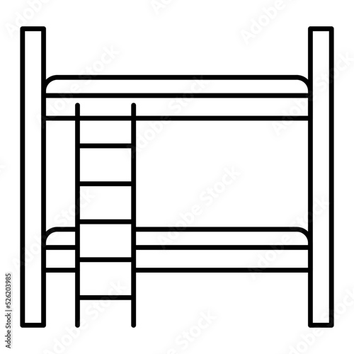 Loft Bed Line Icon