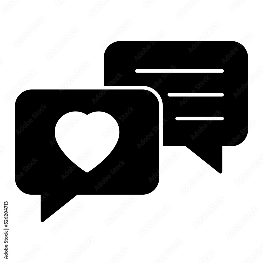 Love Chat Glyph Icon Love Chat Glyph Icon