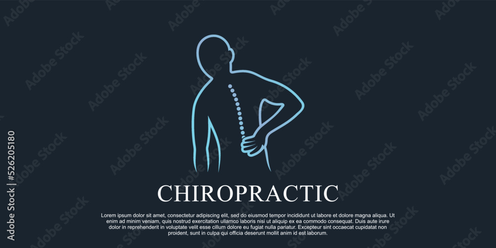 Chiropractic massage logo design illustration for spine therapy with line art style Premium Vector Chiropractic massage logo design illustration for spine therapy with line art style Premium Vector