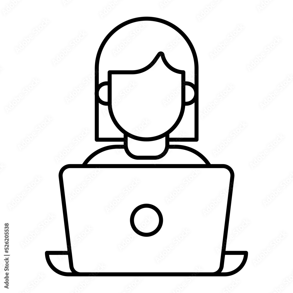 Work From Home Line Icon Work From Home Line Icon