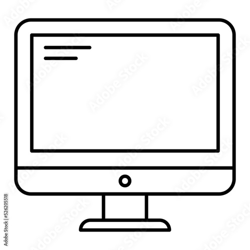 LCD Monitor Line Icon 