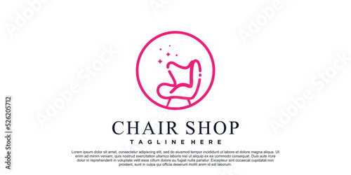 Furniture logo design inspiration for home property with creative concept Premium Vector