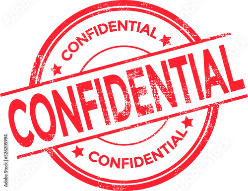 Confidential red rubber stamp.