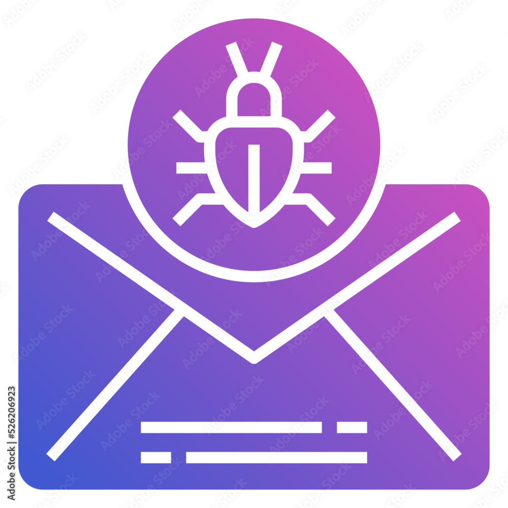 Spam Mail flat gradient icon. Can be used for digital product, presentation, print design and more.
