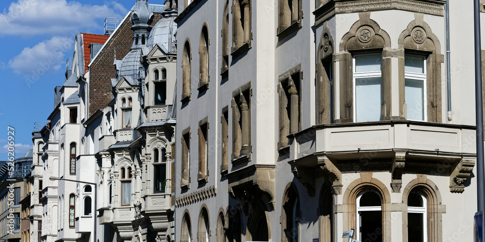 representative residential buildings in art nouveau style in cologne's belgian quarter - obrazy, fototapety, plakaty 