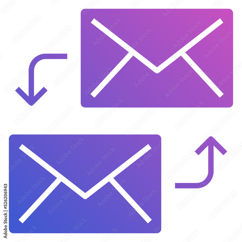 Email Exchange flat gradient icon. Can be used for digital product, presentation, print design and more. Email Exchange flat gradient icon. Can be used for digital product, presentation, print design and more.