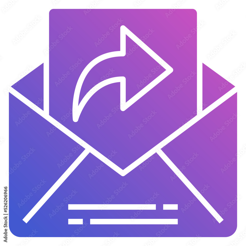 Forward or Reply Mail flat gradient icon. Can be used for digital product, presentation, print design and more. Forward or Reply Mail flat gradient icon. Can be used for digital product, presentation, print design and more.