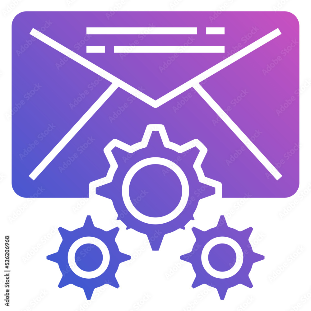 Setting Mail flat gradient icon. Can be used for digital product, presentation, print design and more. Setting Mail flat gradient icon. Can be used for digital product, presentation, print design and more.