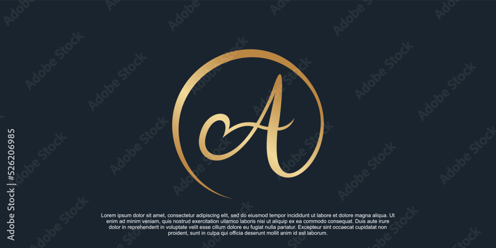 Monogram logo design initial letter a for business with golden gradient color concept Premium Vector Monogram logo design initial letter a for business with golden gradient color concept Premium Vector