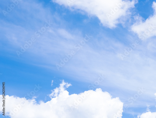 blue sky with clouds on sunny day