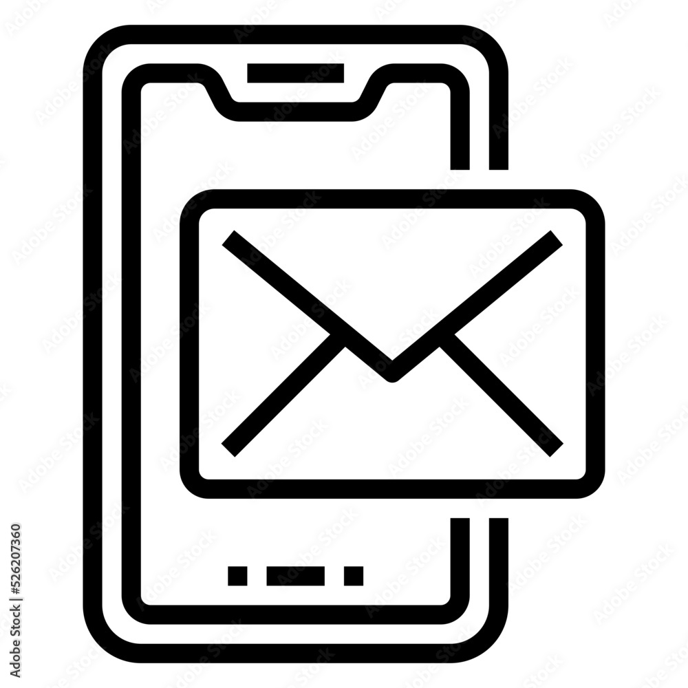 Phone Mail line icon. Can be used for digital product, presentation, print design and more. Phone Mail line icon. Can be used for digital product, presentation, print design and more.