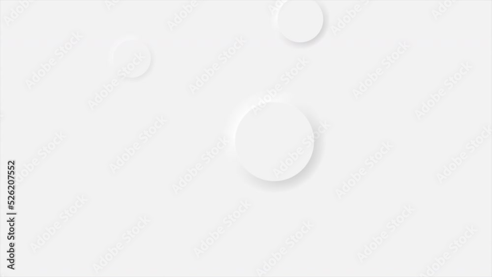 Grey white minimal circles abstract geometry background. Seamless looping concept motion design. Video animation Ultra HD 4K 3840x2160