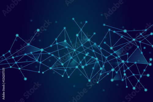 Network abstract connection isolated on blue background. Network technology background with dots and lines. Ai background. Modern abstract concept. Ai background vector, network technology