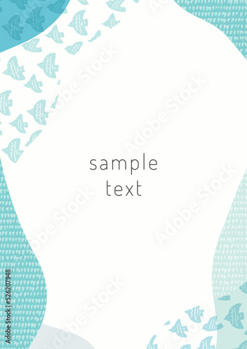 鳥と抽象モチーフのフレーム・背景素材