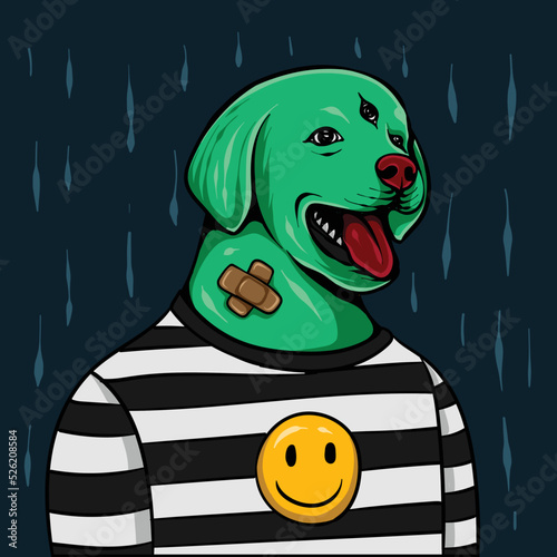 unique character  dog smile vector illustrations
