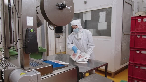 Collection of product packages from production line