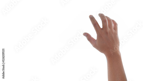 Male hand showing hand sign isolated on white background  © dera