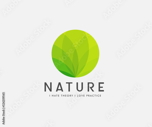 green lotus. nature green logo design vector illustration