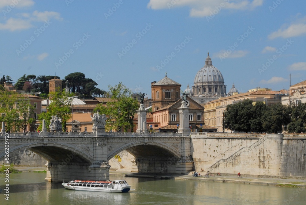 chain bridge and saint peter cathedral, Vatican, Rome