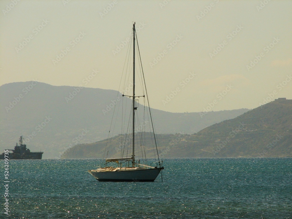 sailboat in the Mediterranean sea in summer sailboat in the Mediterranean sea in summer