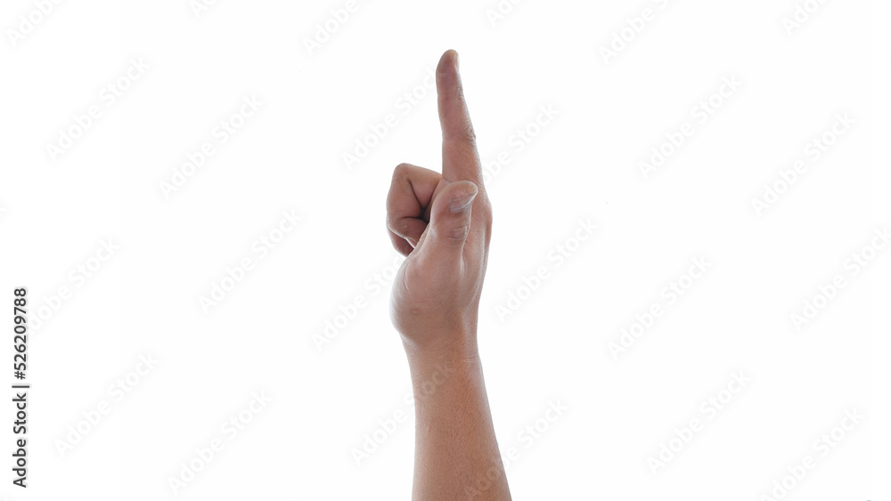 Male hand showing two finger sign isolated on white background Male hand showing two finger sign isolated on white background