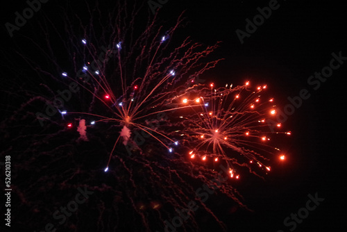 Celebration firework display in the night sky