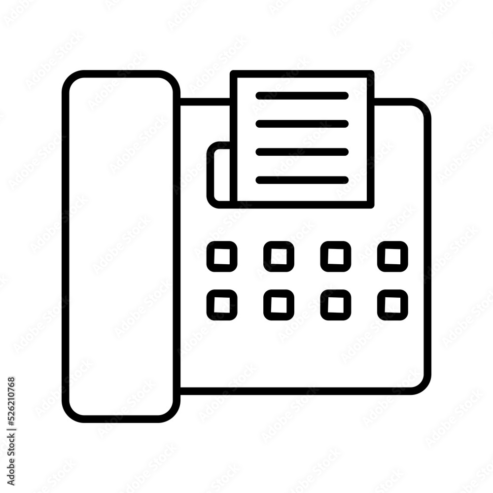 Fax Icon color editable on white background Fax Icon color editable on white background