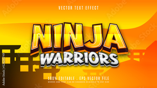 Ninja Warriors 3d editable text effect font style