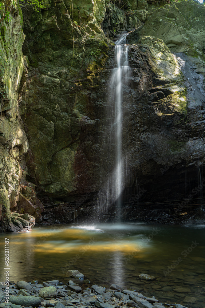 Obraz premium 住宅街の近くを流れる遊来の滝