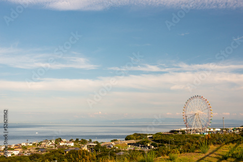 Distant view of Osaka city from Awaji island in Hyogo  Japan