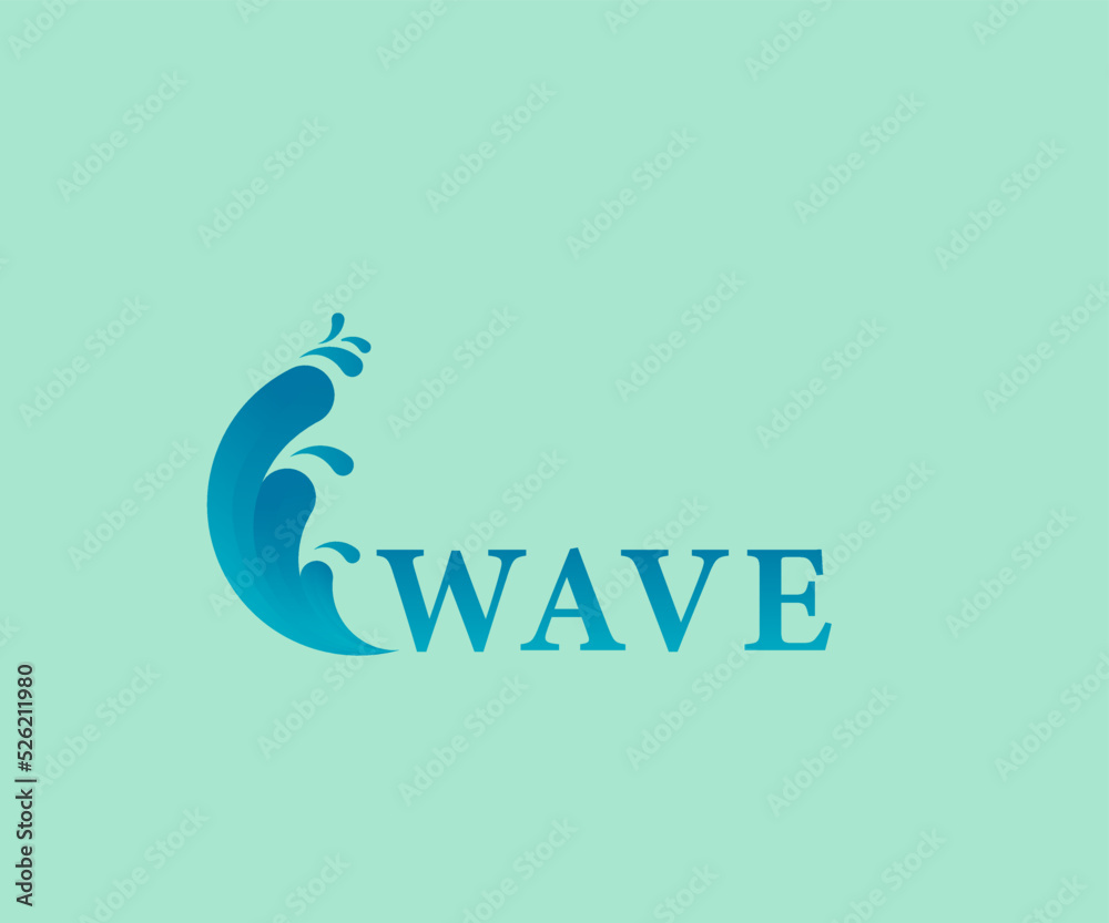 Fototapeta premium blue wave logo design vector illustration