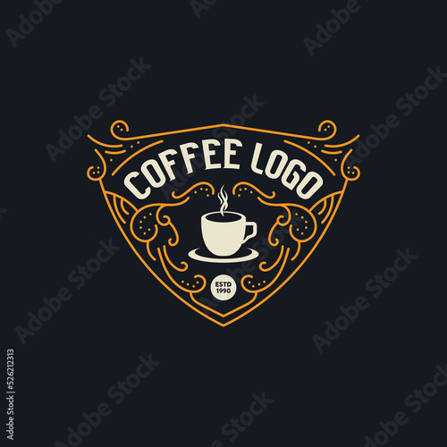 vintage logo. luxury logo. coffe shop retro logo. vintage logo template for coffe shop