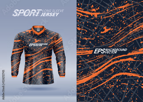 Long sleeve sports grunge texture jersey design for sports jersey, soccer, racing, gaming, motocross, cycling, downhill, leggings