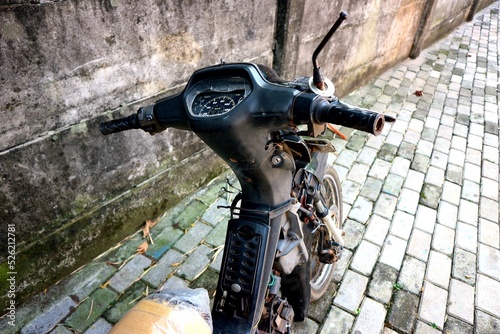 Bekasi, Indonesia, August 21, 2022; Honda supra motorcycle legend in Indonesia (supra bapak) photo