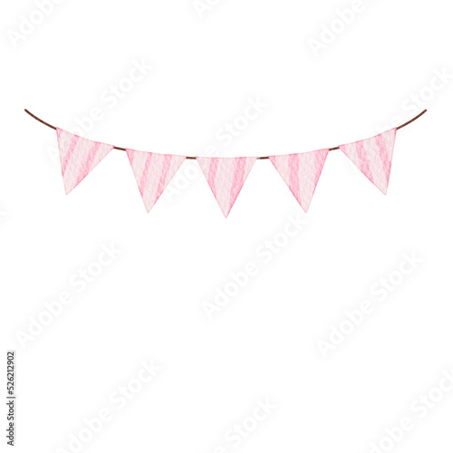 Pink Watercolor party flag.
