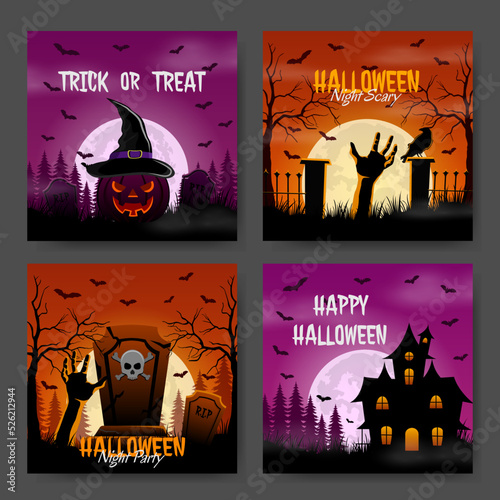 Halloween Night Scary Social Media Post Design
